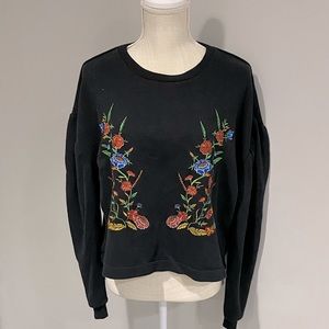 Cropped Embroidered Sweater